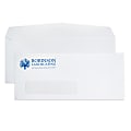 Gummed Seal, Single Window Business Envelopes,  4-1/8" x 9-1/2", 1-Color, Custom #10, Box Of 500