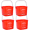 Alpine Sanitizing Buckets, 8 Qt, Red, Pack Of 4 Buckets 1 thumbnail image