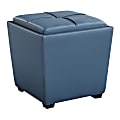 Office Star™ Rockford Storage Ottoman, Slate Blue