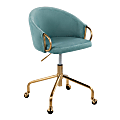 LumiSource Claire Task Chair, Light Blue/Gold
