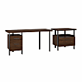Bush Furniture Architect 60"W Writing Desk With Lateral File Cabinet, Modern Walnut, Standard Delivery 1 thumbnail image