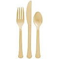 Amscan Boxed Heavyweight Cutlery Assortment, Gold, 200 Utensils Per Pack, Case Of 2 Packs