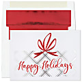 Custom Embellished Holiday Cards And Foil Envelopes, 5-5/8" x 7-7/8", Season's Gifts, Box Of 25 Cards/Envelopes 1 thumbnail image