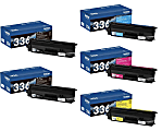 Brother® TN336 Black; Cyan; Magenta; Yellow High Yield Toner Cartridges, Pack Of 5 Cartridges, TN336BBCMY-OD