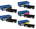 Brother® TN336 High-Yield Black/Cyan/Magenta/Yellow Toner Cartridges, Pack Of 5 Cartridges, TN336BBCMY-OD