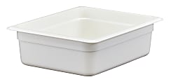 Cambro Camwear GN 1/2 Size 4" Food Pans, 4”H x 10-1/2”W 12-3/4”D, White, Set Of 6 Pans