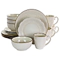 Elama Contessa 16-Piece Scalloped Dinnerware Set, Ivory