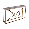 SEI Furniture Arendal Skinny Console Table, 29"H x 52"W x 10"D, Gold/Gray 1 thumbnail image