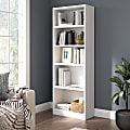 Bush Furniture Universal 71"H Narrow 5 Shelf Bookcase - White, Standard Delivery 1 thumbnail image