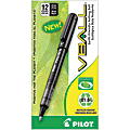 Pilot® V-Ball™ BeGreen 82% Recycled Liquid Ink Rollerball Pens, Extra Fine Point, 0.5 mm, Black Barrel, Black Ink, Pack Of 12