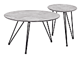 Zuo Modern Kerris Steel Round Coffee Table, 16-15/16”H x 31-1/2"W x 31-1/2"D, Gray/Black