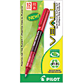 Pilot® V-Ball™ BeGreen 82% Recycled Liquid Ink Rollerball Pens, Extra Fine Point, 0.5 mm, Red Barrel, Red Ink, Pack Of 12