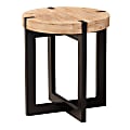 Baxton Studio Rustic And Industrial End Table, 15-3/4" x 13-13/16", Natural Brown/Black