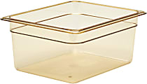 Cambro H-Pan High-Heat GN 1/2 Food Pans, 6"H x 10-7/16"W x 12-3/4"D, Amber, Pack Of 6 Pans