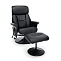 Essentials By OFM Bonded Leather Heated Shiatsu Massage Recliner With Ottoman, Black 1 thumbnail image