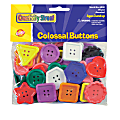 Chenille Kraft Plastic Colossal Buttons, Assorted Shapes And Colors, Pack Of 48