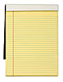 TOPS™ Docket Gold™ Premium Writing Pad, 8 1/2" x 11 3/4", Legal Ruled, 70 Sheets, Canary