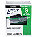 Ziploc® Resealable Sandwich Bags, Clear, Box Of 500 Bags