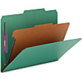 Nature Saver 1-Divider Color Classification Folders, Legal Size, Green, Box Of 10