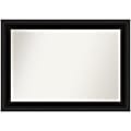 Amanti Art Non-Beveled Rectangle Framed Bathroom Wall Mirror, 29-1/2” x 41-1/2”, Parlor Black