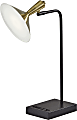 Adesso® Lucas LED Desk Lamp with USB Port, 21-3/4"H, Antique Brass Shade/Black Base