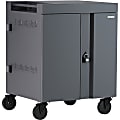 Bretford CUBE Cart 36, AC Charging, Charcoal Paint - 2 Shelf - 4 Casters - Polypropylene, Steel - 30"x 26.50" Depth x 37.50" - Charcoal - 1 thumbnail image