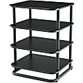 SANUS Foundations Euro EFA31 A/V Equipment Stand - 80 lb Load Capacity - 4 x Shelf(ves) - 30.6" Height x 22.5" Width x 20.5" Depth - Wood, Steel - Black