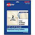 Avery® Pearlized Permanent Labels, 94229-PIP25, Rectangle, 5-1/2" x 8-1/2", Ivory, Pack Of 50 Labels 1 thumbnail image