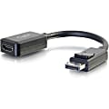 C2G 8in DisplayPort to HDMI Adapter - DP to HDMI Adapter - 1080p - Black - M/F - DisplayPort/HDMI for Audio/Video Device - 8" - 1 x DisplayPort Male Digital Audio/Video - 1 x HDMI Female Digital Audio/Video - Nickel Plated - Shielding - Black