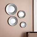 SEI Furniture Silver Sphere Wall Mirrors, Hammered Silver, Set Of 4 1 thumbnail image