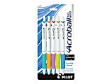 Pilot® Acroball Retractable Pens, Fine Point, 0.7 mm, White Barrel, Black Ink, Pack Of 5 Pens 1 thumbnail image