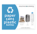 Recycle Across America Paper, Cans And Plastic Standardized Recycling Label, PCP-8511, 8 1/2" x 11", Light Blue 1 thumbnail image