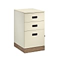 Sauder® Dixon City 19"D Vertical 3-Drawer Mobile File Cabinet, Brushed Oak™/Pebble White™ 1 thumbnail image