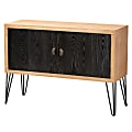 Baxton Studio Modern And Contemporary 42"W 2-Tone Storage Cabinet, Walnut Brown/Black 