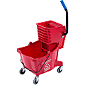 Carlisle Mop Bucket With Wringer, 26 Qt, Red 1 thumbnail image