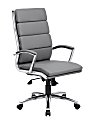 Boss Office Products CaressoftPlus™ Vinyl Ergonomic High-Back Chair, Gray/Chrome 1 thumbnail image