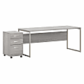 Bush® Business Furniture Hybrid 72"W x 30"D Computer Table Desk With 3-Drawer Mobile File Cabinet, Platinum Gray, Standard Delivery 1 thumbnail image