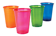 Highmark® Plastic Cups, 16 Oz, Assorted Clear Colors, Pack Of 100