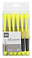 Office Depot® Brand Liquid Ink Highlighters With Chisel Tips, Fluorescent Yellow, Pack Of 12