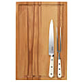 Martha Stewart Goswell 3-Piece Carving Board And Cutlery Set, Cream