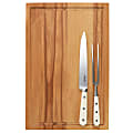 Martha Stewart Goswell 3-Piece Carving Board And Cutlery Set, Cream 1 thumbnail image