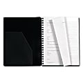 TOPS® Leatherette Executive Notebook, 8" x 10 1/2", Legal Ruled, 96 Sheets, Black