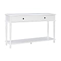 Powell Heaton Wood Console Table With Shelf, 34"H x 56"W x 16"D, White 1 thumbnail image
