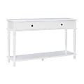 Powell Heaton Wood Console Table With Shelf, 34"H x 56"W x 16"D, White