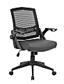 Boss Office Products Flip Arm Mesh Task Chair with Antimicrobial Protection, Black