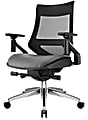 WorkPro® 1500 Bonded Leather Mid-Back Multifunction Chair, Black/Gray
