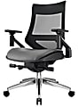 WorkPro® 1500 Bonded Leather Mid-Back Multifunction Chair, Black/Gray 1 thumbnail image