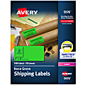 Avery® High-Visibility Shipping Labels, AVE5976, 2" x 4", Neon Green, Box Of 1000