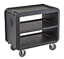 Cambro Service Cart Pro 3-Shelf Plastic Food Service Cart, 37-1/16"H x 23-13/16"W x 41-1/2"D, Charcoal Gray