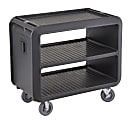 Cambro Service Cart Pro 3-Shelf Plastic Food Service Cart, 37-1/16"H x 23-13/16"W x 41-1/2"D, Charcoal Gray 1 thumbnail image